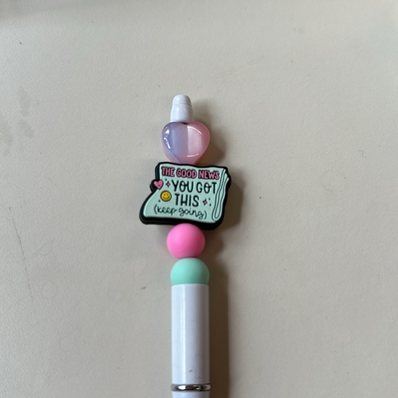 Beaded pen with black ink and refill: The good news: you got this (keep going) - Picture 4 of 5